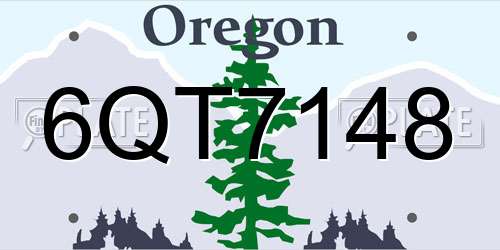 6QT7148 Oregon License Plate