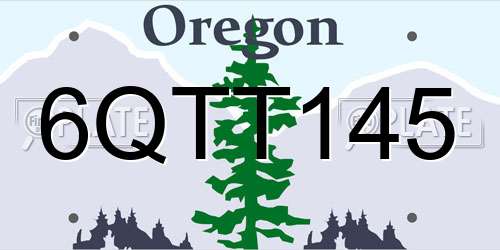 6QTT145 Oregon License Plate