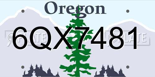 6QX7481 Oregon License Plate