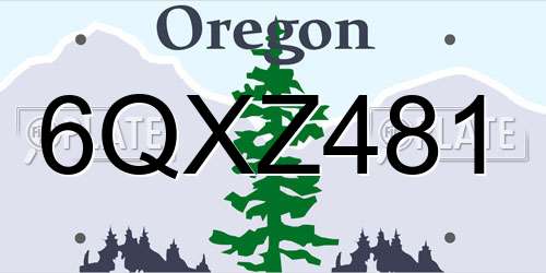 6QXZ481 Oregon License Plate