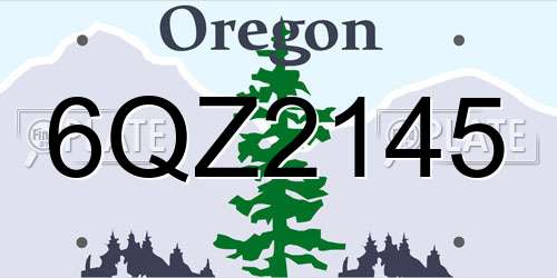 6QZ2145 Oregon License Plate