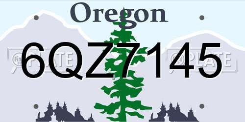 6QZ7145 Oregon License Plate