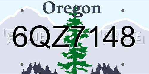 6QZ7148 Oregon License Plate