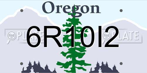 6R10I2 Oregon License Plate
