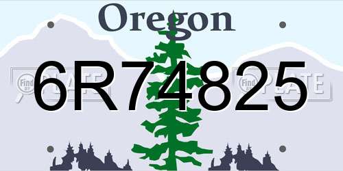 6R74825 Oregon License Plate