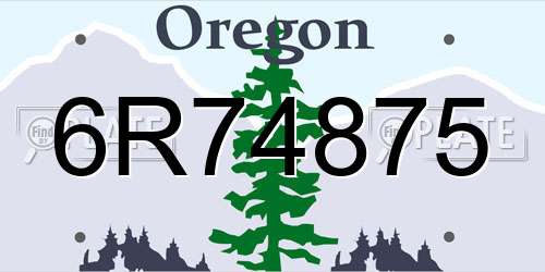 6R74875 Oregon License Plate