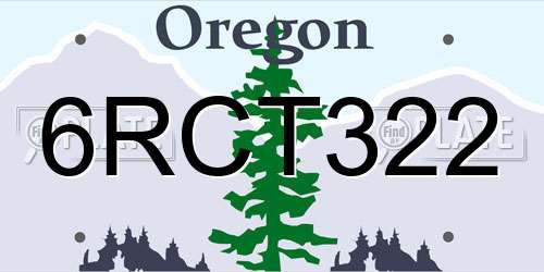 6RCT322 Oregon License Plate