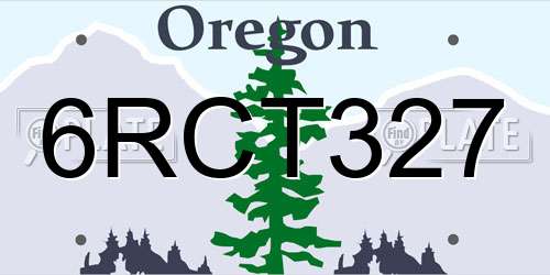 6RCT327 Oregon License Plate