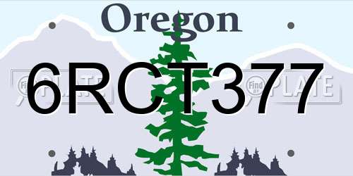 6RCT377 Oregon License Plate