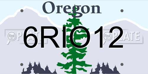6RIO12 Oregon License Plate