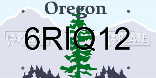 6RIQ12 Oregon License Plate