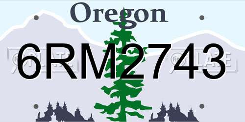 6RM2743 Oregon License Plate