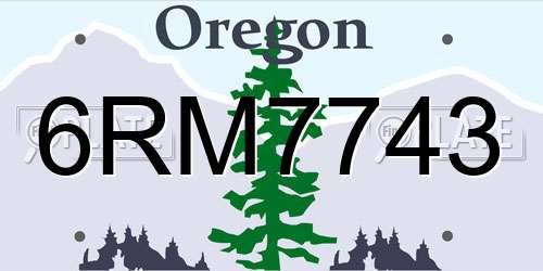 6RM7743 Oregon License Plate