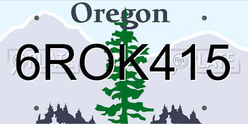 6ROK415 Oregon License Plate