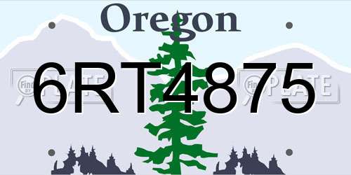 6RT4875 Oregon License Plate