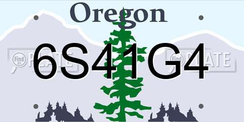 6S41G4 Oregon License Plate