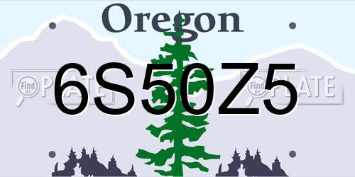 6S50Z5 Oregon License Plate