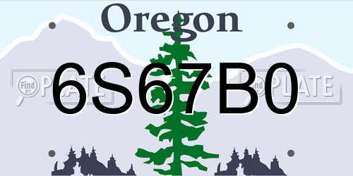 6S67B0 Oregon License Plate