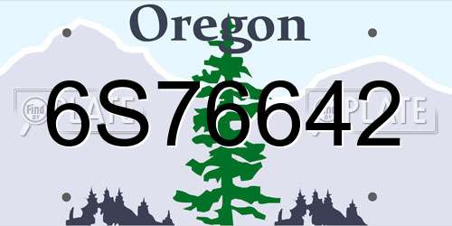 6S76642 Oregon License Plate