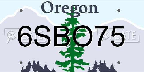 6SBO75 Oregon License Plate