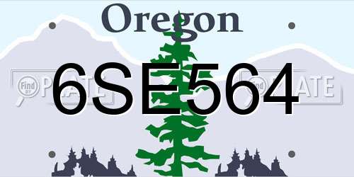 6SE564 Oregon License Plate