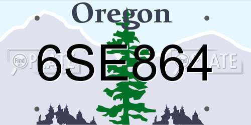 6SE864 Oregon License Plate