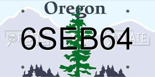 6SEB64 Oregon License Plate