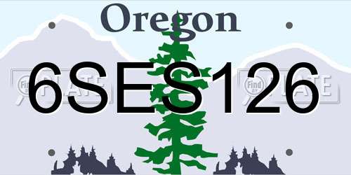 6SES126 Oregon License Plate
