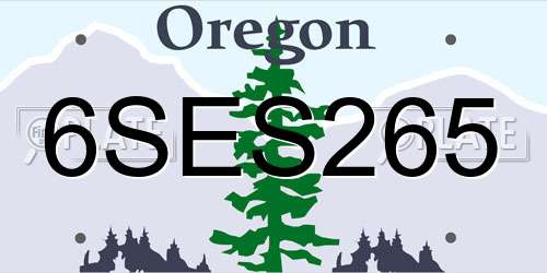 6SES265 Oregon License Plate