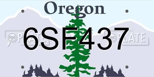 6SF437 Oregon License Plate