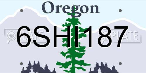 6SHI187 Oregon License Plate