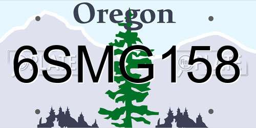 6SMG158 Oregon License Plate