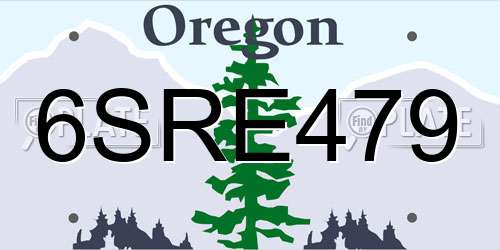 6SRE479 Oregon License Plate