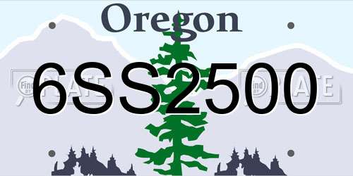 6SS2500 Oregon License Plate