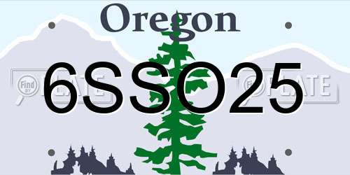 6SSO25 Oregon License Plate
