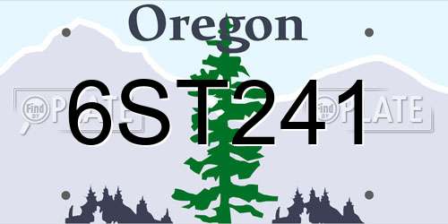 6ST241 Oregon License Plate