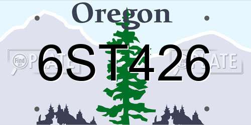 6ST426 Oregon License Plate