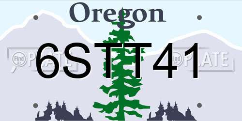 6STT41 Oregon License Plate