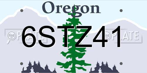 6STZ41 Oregon License Plate