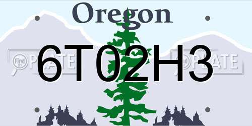 6T02H3 Oregon License Plate