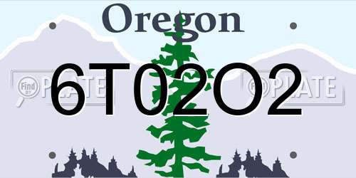 6T02O2 Oregon License Plate