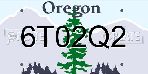 6T02Q2 Oregon License Plate