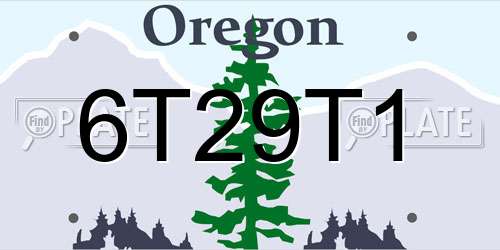 6T29T1 Oregon License Plate