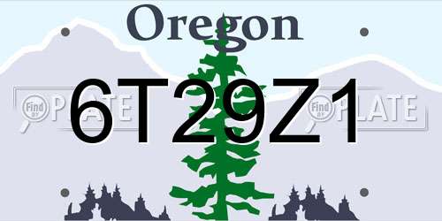 6T29Z1 Oregon License Plate