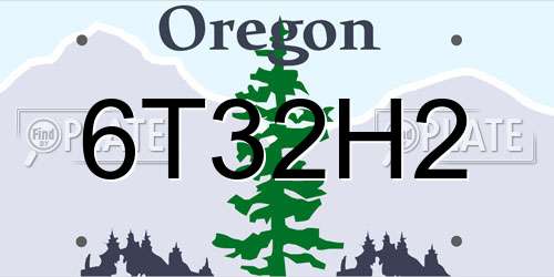 6T32H2 Oregon License Plate