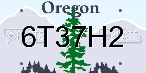 6T37H2 Oregon License Plate