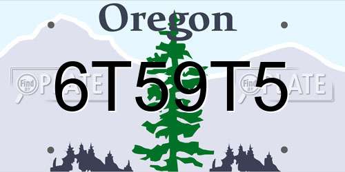6T59T5 Oregon License Plate