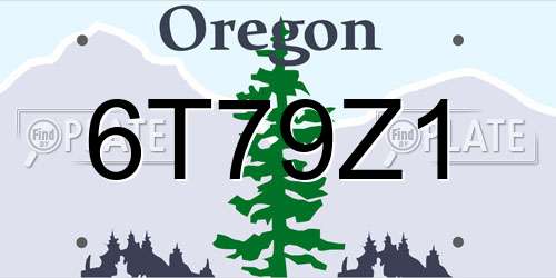 6T79Z1 Oregon License Plate