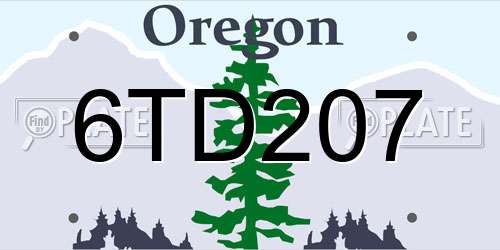 6TD207 Oregon License Plate