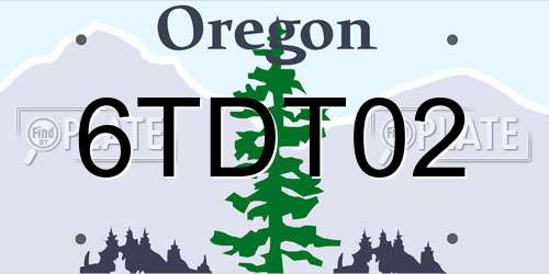 6TDT02 Oregon License Plate